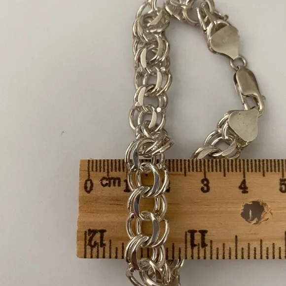 Unisex handmade 925 silver bracelet 10mm - Picture 3 of 5